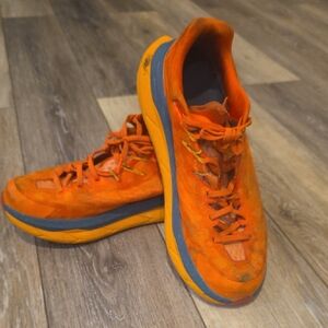 Hoka Men's Orange and Blue Athletic Shoes